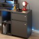 NORDIC LIVING COLLECTION L�sbar rullecontainer p� hjul i antrasitt med �n skuff og d�r