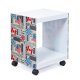NORDIC LIVING COLLECTION Vitt sidobord med Flagcube-logotyp och 2 hyllor