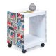 NORDIC LIVING COLLECTION Vitt sidobord med Flagcube-logotyp och 2 hyllor