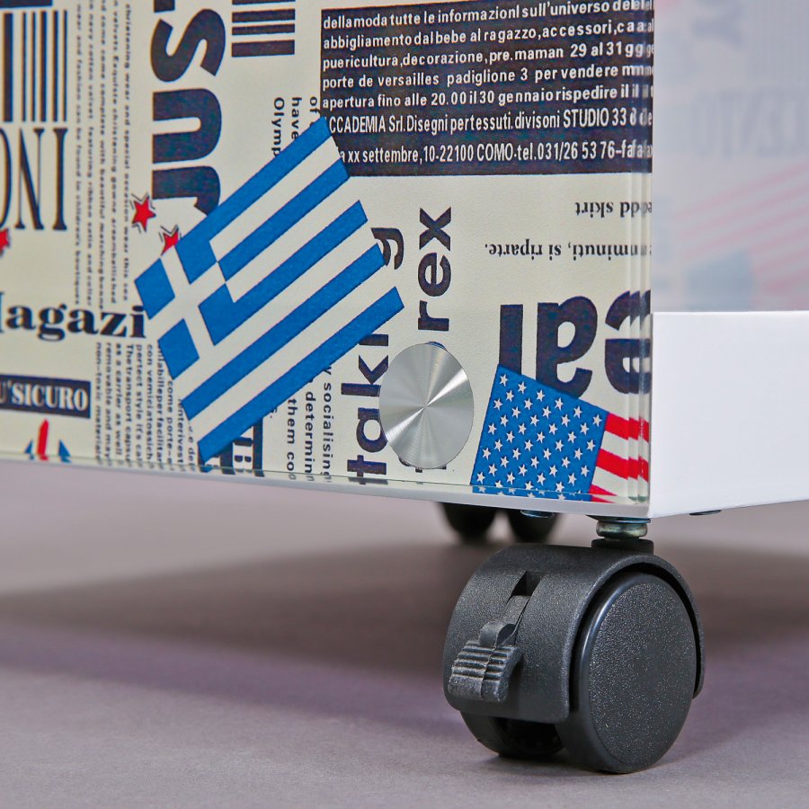NORDIC LIVING COLLECTION Vitt sidobord med Flagcube-logotyp och 2 hyllor
