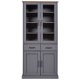 NORDIC LIVING COLLECTION  Massiv furu-vitrinskap i landlig stil med 4 d�rer og 2 skuffer i gr� eikelakk