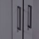 NORDIC LIVING COLLECTION  Massiv furu-vitrinskap i landlig stil med 4 d�rer og 2 skuffer i gr� eikelakk
