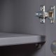 NORDIC LIVING COLLECTION  Massiv furu-vitrinskap i landlig stil med 4 d�rer og 2 skuffer i gr� eikelakk