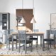 NORDIC LIVING COLLECTION  Massiv furu-vitrinskap i landlig stil med 4 d�rer og 2 skuffer i gr� eikelakk