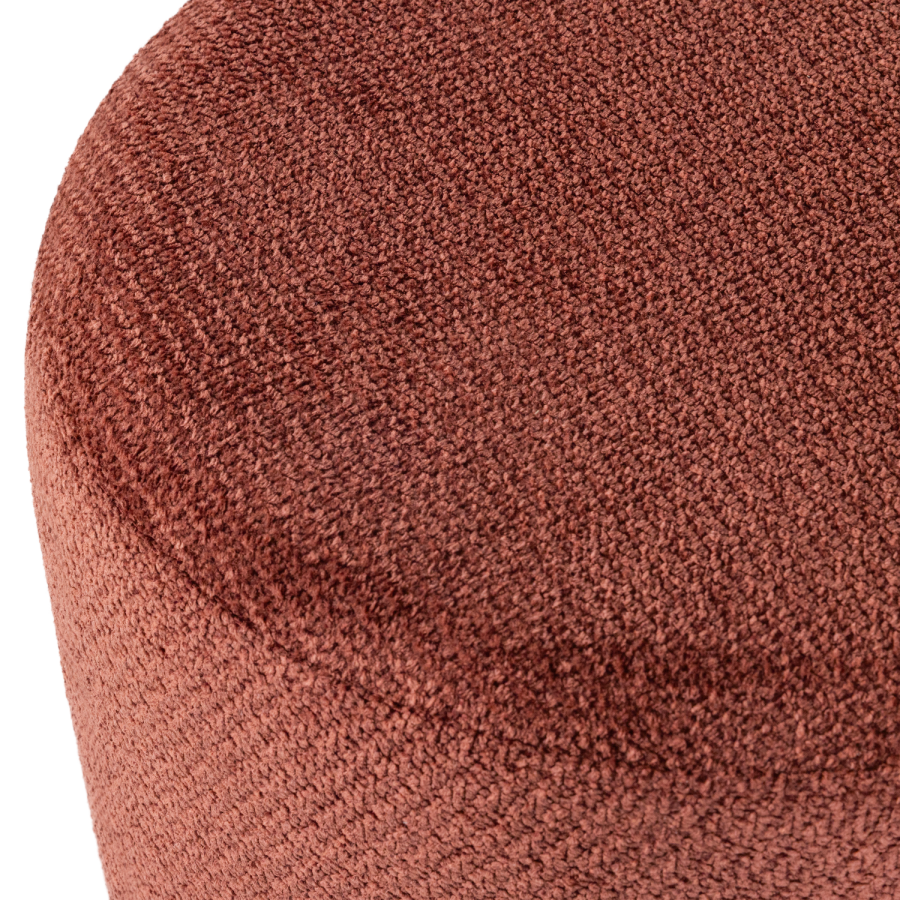 WOOOD Islen puff med dreiebase Boucl&eacute; burgunderr�d