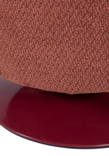 WOOOD Islen puff med dreiebase Boucl&eacute; burgunderr�d