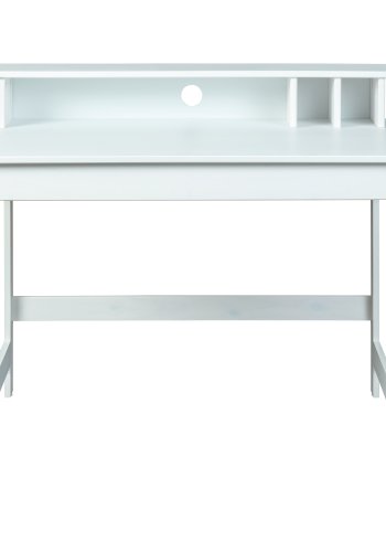 NORDIC LIVING COLLECTION HILDA skrivebord, heltre furu, hvitlakkert med avrundede hj�rner og kanter, med praktiske rom og kabelhull