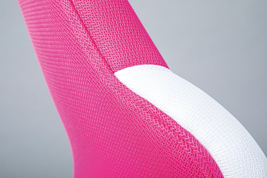 NORDIC LIVING COLLECTION  Jessi svingstol, bringeb�rfarget/hvit netting, med svingbart sete, 5 lastavhengige bremsede sikkerhetshjul og trinnl�s h�ydejustering
