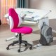 NORDIC LIVING COLLECTION  Jessi svingstol, bringeb�rfarget/hvit netting, med svingbart sete, 5 lastavhengige bremsede sikkerhetshjul og trinnl�s h�ydejustering