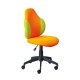 NORDIC LIVING COLLECTION  Jessi svingstol i oransje/gr�nn netting med roterende sete, 5 lastavhengige bremsede sikkerhetshjul og trinnl�s h�ydejustering