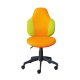 NORDIC LIVING COLLECTION  Jessi svingstol i oransje/gr�nn netting med roterende sete, 5 lastavhengige bremsede sikkerhetshjul og trinnl�s h�ydejustering