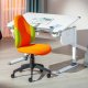 NORDIC LIVING COLLECTION  Jessi svingstol i oransje/gr�nn netting med roterende sete, 5 lastavhengige bremsede sikkerhetshjul og trinnl�s h�ydejustering