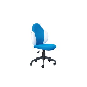 NORDIC LIVING COLLECTION Jessi svingstol, bl�/hvit, med svingbart sete, 5 lastavhengige bremsede sikkerhetshjul og trinnl�s h�ydejustering