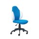 NORDIC LIVING COLLECTION Jessi svingstol, bl�/hvit, med svingbart sete, 5 lastavhengige bremsede sikkerhetshjul og trinnl�s h�ydejustering