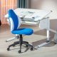 NORDIC LIVING COLLECTION Jessi svingstol, bl�/hvit, med svingbart sete, 5 lastavhengige bremsede sikkerhetshjul og trinnl�s h�ydejustering