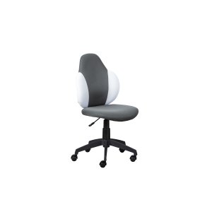 NORDIC LIVING COLLECTION  Jessi svingstol, m�rkegr�/hvit, med svingbart sete, 5 lastavhengige bremsede sikkerhetshjul og trinnl�s h�ydejustering