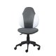 NORDIC LIVING COLLECTION  Jessi svingstol, m�rkegr�/hvit, med svingbart sete, 5 lastavhengige bremsede sikkerhetshjul og trinnl�s h�ydejustering