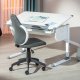 NORDIC LIVING COLLECTION  Jessi svingstol, m�rkegr�/hvit, med svingbart sete, 5 lastavhengige bremsede sikkerhetshjul og trinnl�s h�ydejustering