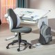 NORDIC LIVING COLLECTION  Jessi svingstol, m�rkegr�/hvit, med svingbart sete, 5 lastavhengige bremsede sikkerhetshjul og trinnl�s h�ydejustering
