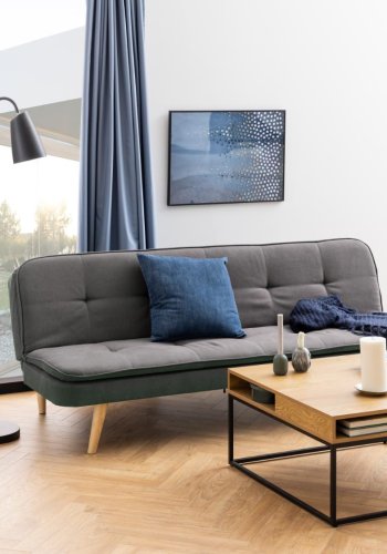 ACT NORDIC Willford Couchtisch, 1 Fach, quadratisch – natürliches Melamin und schwarzes Metall (80x80)