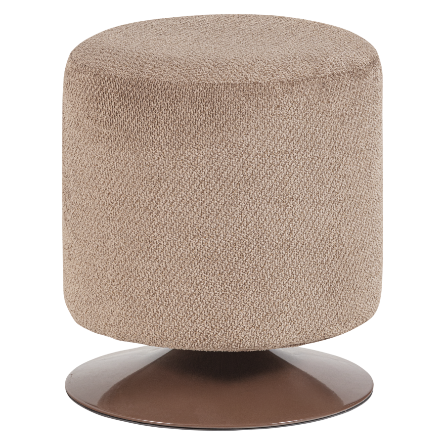 WOOOD Islen puff med svingbar fot Boucl&eacute; brun