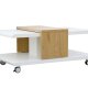 NORDIC LIVING COLLECTION Joliet salongbord, hvit/vill eik-look, med hjul