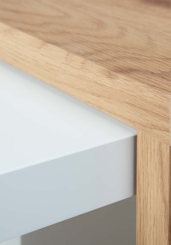 NORDIC LIVING COLLECTION Joliet salongbord, hvit/vill eik-look, med hjul