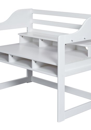 NORDIC LIVING COLLECTION Vitt barnbord tillverkat av massiv furu, h�jdjusterbart och med 6 fack