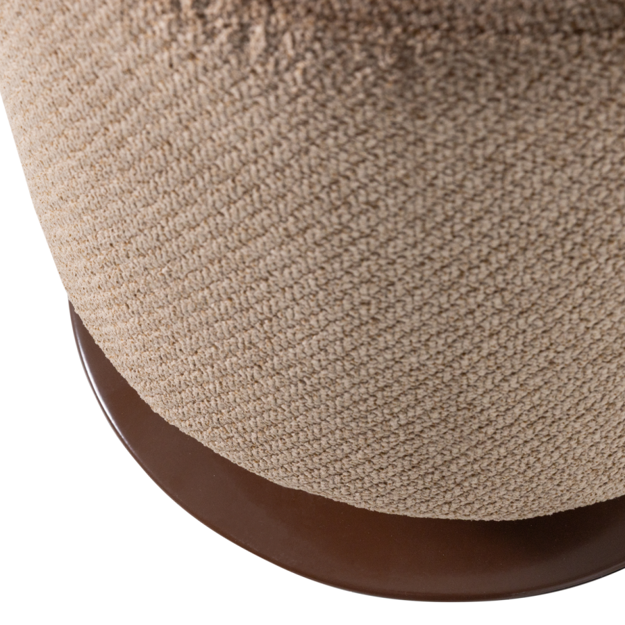 WOOOD Islen puff med svingbar fot Boucl&eacute; brun