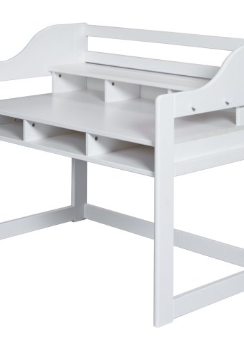 NORDIC LIVING COLLECTION Vitt barnbord tillverkat av massiv furu, h�jdjusterbart och med 6 fack