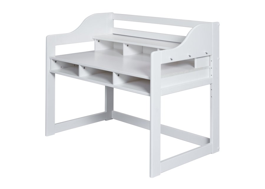 NORDIC LIVING COLLECTION Vitt barnbord tillverkat av massiv furu, h�jdjusterbart och med 6 fack