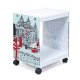 NORDIC LIVING COLLECTION Vitt Londoncube sidobord med logotyp och 2 hyllor
