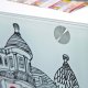 NORDIC LIVING COLLECTION Vitt Londoncube sidobord med logotyp och 2 hyllor