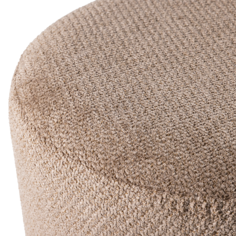 WOOOD Islen puff med svingbar fot Boucl&eacute; brun