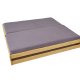 NORDIC LIVING COLLECTION 3-i-1 funksjonssofa Lotar 90x200 laget av heltre i naturlig lakk med 3 liggeflater inkludert lamellbunn