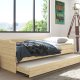 NORDIC LIVING COLLECTION 3-i-1 funksjonssofa Lotar 90x200 laget av heltre i naturlig lakk med 3 liggeflater inkludert lamellbunn