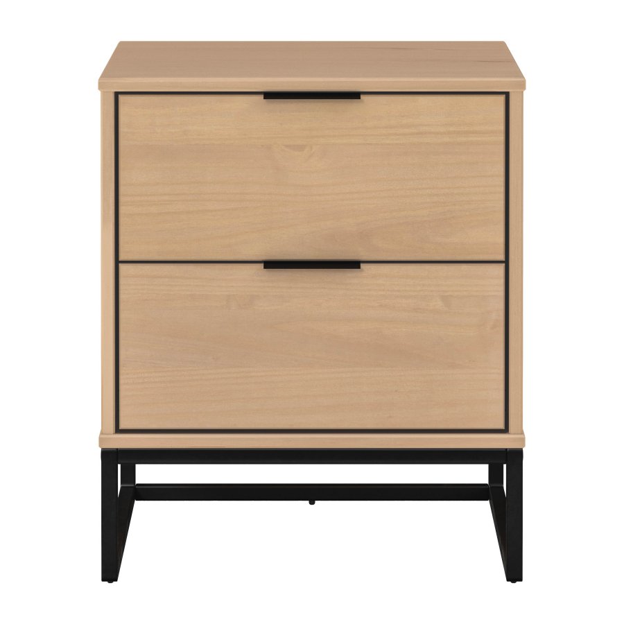 NORDIC LIVING COLLECTION Nattbord med 2 skuffer Luna Oak Colori
