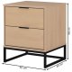 NORDIC LIVING COLLECTION Nattbord med 2 skuffer Luna Oak Colori
