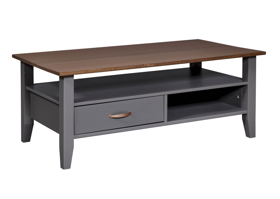 NORDIC LIVING COLLECTION FSC salongbord Luzerna gr�/sepia med hyller og skuff