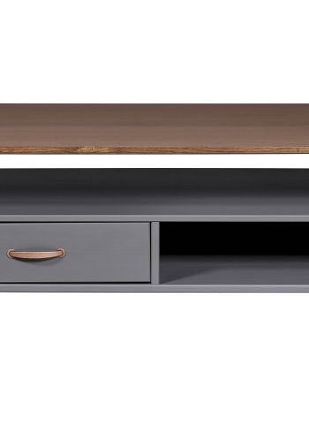 NORDIC LIVING COLLECTION FSC salongbord Luzerna gr�/sepia med hyller og skuff