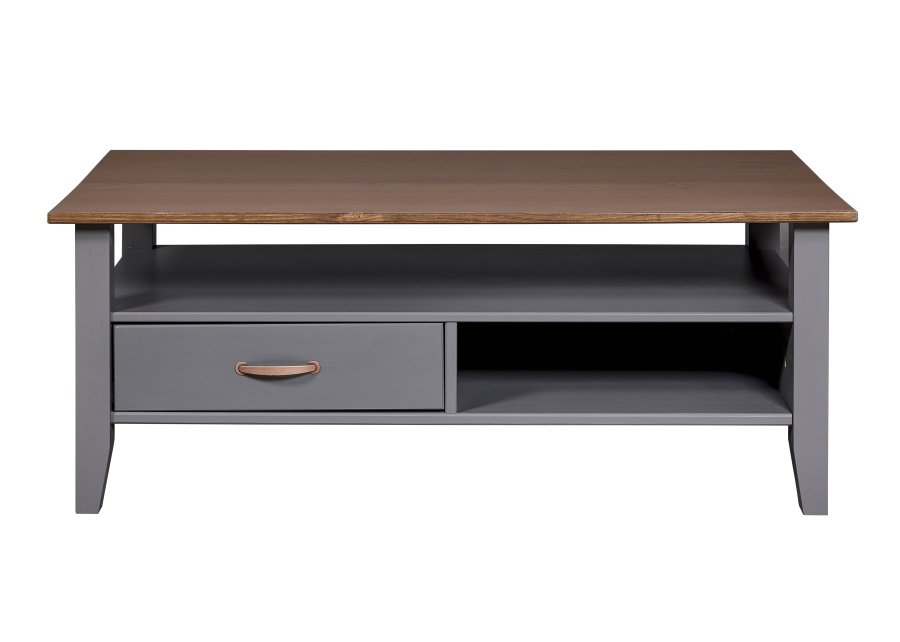 NORDIC LIVING COLLECTION FSC salongbord Luzerna gr�/sepia med hyller og skuff
