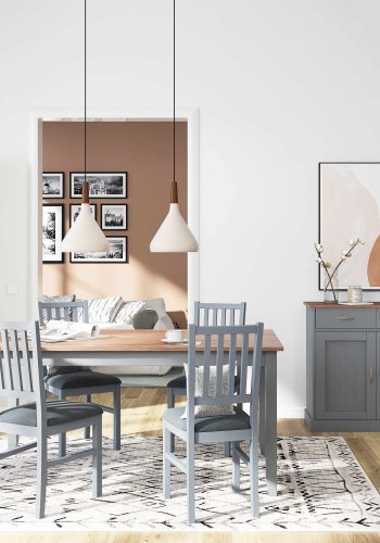 NORDIC LIVING COLLECTION Luzerna bogreol, m. 5 hylder - gr� og sepia fyrretr�