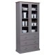NORDIC LIVING COLLECTION FSC vitrineskap Luzerna gr� med 2 d�rer og 3 skuffer