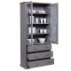 NORDIC LIVING COLLECTION FSC vitrineskap Luzerna gr� med 2 d�rer og 3 skuffer