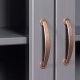 NORDIC LIVING COLLECTION FSC vitrineskap Luzerna gr� med 2 d�rer og 3 skuffer