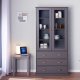 NORDIC LIVING COLLECTION FSC vitrineskap Luzerna gr� med 2 d�rer og 3 skuffer