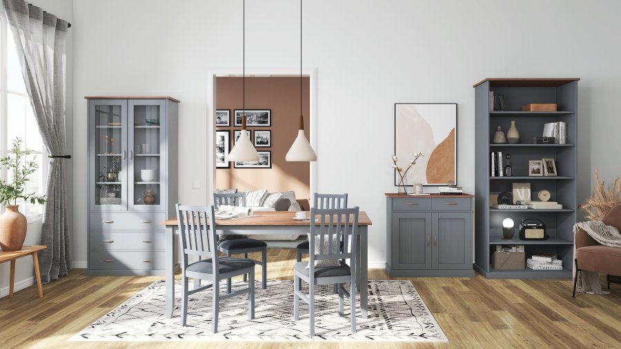 NORDIC LIVING COLLECTION  Matbord Luzerna-1.1. gr�-sepia 160x90