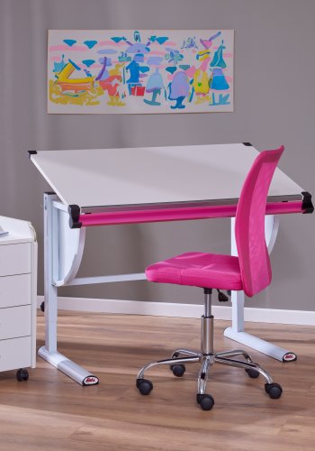 NORDIC LIVING COLLECTION Milo 3-i-1 studentskrivbord, h�jdjusterbart med tippbart hyllplan