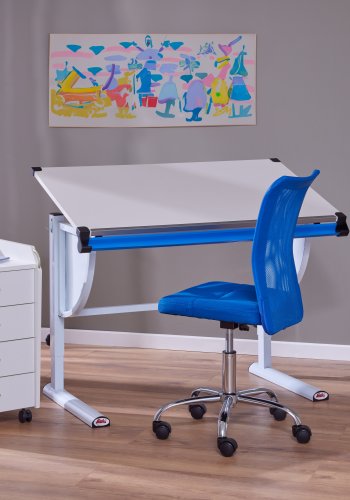 NORDIC LIVING COLLECTION Milo 3-i-1 studentskrivbord, h�jdjusterbart med tippbart hyllplan