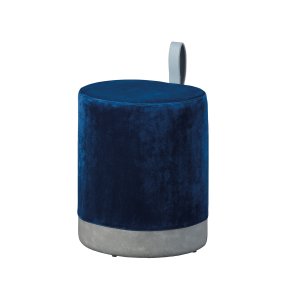 NORDIC LIVING COLLECTION Osane pall i sammetsbl�tt med PU-handtag, f�rvaringsutrymme och b�rrem i konstl�der